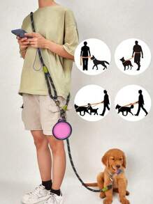 1 Stück Nylon reflektierendes Material Outdoor Crossbody Hundeleine, Schultergurt Crossbody Leine lässt Hände frei und praktische Hundeleine für Outdoor-Spaziergänge