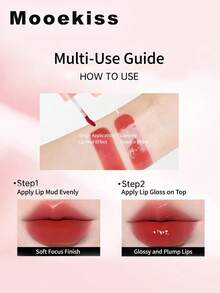 Mooekiss 2-In-1 Lip Gloss, Long-Lasting & Non-Sticky (3ml+3ml) D03