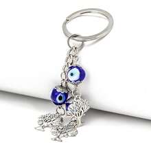 1 件邪恶之眼棕榈设计金属钥匙扣套装，男女通用礼物，适用于钱包、背包、耳机盒和其他配件汽车配件包饰背包，适合学校可爱哥特 Y2k