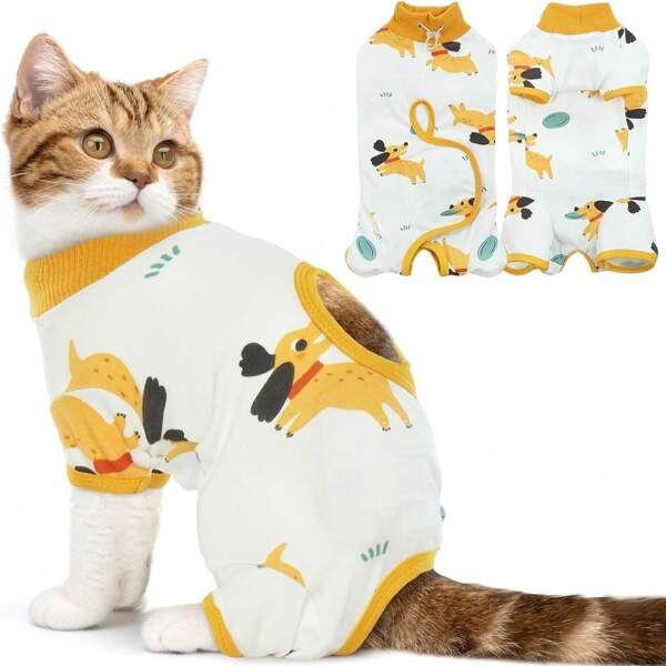 Cat Surgery Recovery Suit - Professional Post-Surgery Cone E-Collar Alternative For Abdominal Wounds - Anti-Licking Pajama For Small Pets, Spay Kitten - Soft Medical Vest