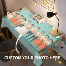 1 Pc Customized Photo Barbecue Grill Bar Tablecloth - Personalized Photo, Polyester Rectangular Tablecloth, Suitable For Parties, Birthdays, Weddings, Anniversaries, And Events - Multicolor - View 3
