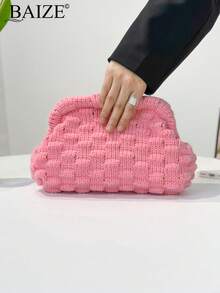 ENBEI BAIZE Elegant Clutch Bag For Women - Bags For Woman, Pink Bag, Cosmetic Bag Large, Durable, Multifunctional Beach Bag For Women, Summer Wallet, Elegant Women Bag, Suitable For Daily Use And Festive Occasions Valentine's Day Gift, Holiday Essential, Travel Essentials, Wedding Season Souvenir Bag, Wedding Accessories