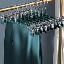 10 件无缝防滑裤架，节省空间的夹式衣架，适用于牛仔裤和长裤，衣服和裤子夹，适用于各种短裤和休闲裤，耐用 - 适用于儿童房和托儿所的存储和整理