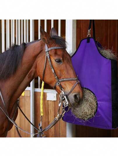 1pc Outdoor Equestrian Supplies, Hanging Mesh Hay Bag Feeder For Feeding Horses