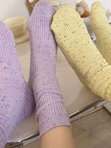 1/5 Paia di calze alla caviglia da donna, a pois rosa e gialli in rete, di moda semplice e personalizzate, molto attraenti, morbide e confortevoli, traspiranti, adatte per abbinarsi a qualsiasi scarpa