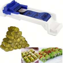 1pc Plastic Vegetable & Meat Roller, Sushi Maker Kitchen Tool For Home Use - Blue and White - View 2