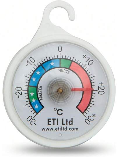 Fridge Or Freezer Thermometer 52 Mm Dial, Colour Coded Zones.Ideal For Home, Restaurants, Bars, Cafes