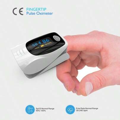 Home Fingertip Pulse Oximeter, Measures Blood Oxygen Saturation And Pulse Rate