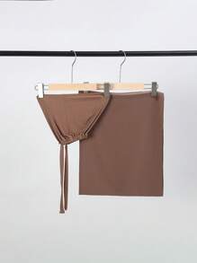 2pcs Women Headscarf & Hijab Set, Versatile Underscarf Cap + Chiffon Scarf Combo, Suitable For Middle East Ramadan Abaya For Dress