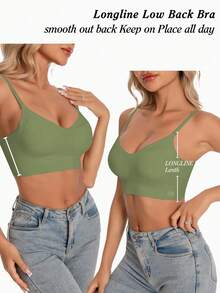 Women's Backless, Strapless Bra, Seamless Bra For Summer, Bridal Bra, Bride Lingerie, 3 Strap Options, Breathable, Adjustable Straps, Lightweight, Comfortable, Suitable For Weddings, Formal Dresses, Spaghetti Strap Dresses, A/B Cup - Green - View 6