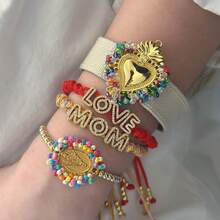 One Piece, Hand-Woven Colorful Bracelet, Bohemian-Style Beaded Women's Bracelet, Diamond-Encrusted Letter Bracelet, Personalized Layering, Suitable For Daily Wear, Festival Gift. - Multicolor - View 4