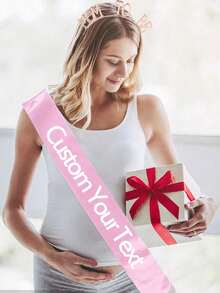1pc Customized Text Satin Ribbon, Personalized Slogan Ribbon, Customized Birthday Ribbon, Can Be Customized For Single Party Ribbon, Ideal Gift For Him, Ideal Graduation Gift For Her - Multicolor - View 4