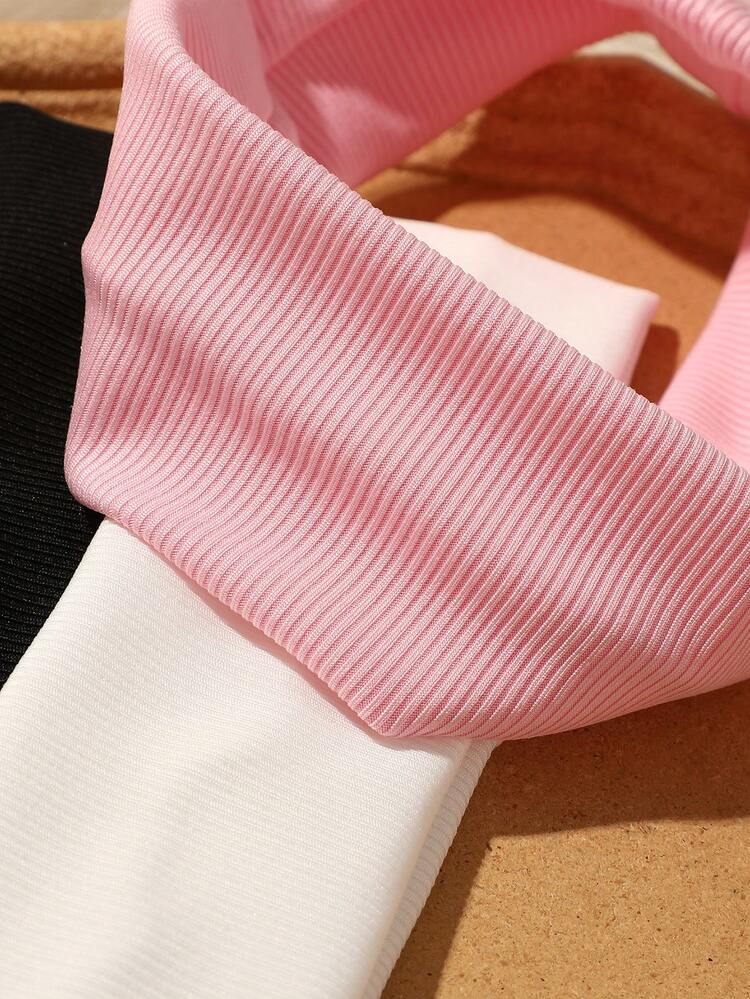 3pcs Women Simple Solid Color Sweat-Absorbent Non-Slip Sport Headbands, Suitable For Daily Jogging, Workout, Fitness & Yoga Hair Accessories Fashion Head Wrap, School Stuff, College Autumn Accessories Women Hair Band Fall Winter For Vacation Outfits Woman Elegant Scarf Women Bandanas Soft Headwrap - Multicolor - View 3