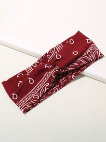 1 件男士柔软吸水宽佩斯利印花头带，波西米亚风格，适合日常生活、海滩度假、休闲运动、健身骑行、发饰、男士度假配饰、足球头带、男士配饰、男士配饰、棒球配饰、男士头带 - 彩色 - 查看 7