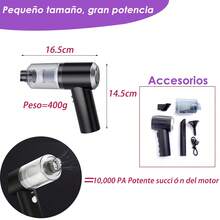Mini aspiradora de mano portátil inalámbrica - Negro-1 Piezas - Ver 7