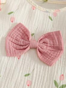 MommBaby MommBaby Baby Girls' Ruffled Floral Long Sleeve Jumpsuit, Cute For Spring & Autumn