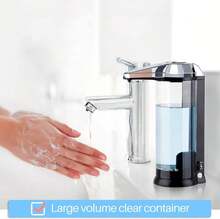 17Oz Automatic Liquid Soap Dispenser, Touchless Battery Operated Hand Soap Dispenser With Adjustable Soap Dispensing Volume Control Dial,8802337 - Silver - View 2