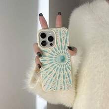Creative Cute Sun Pattern Phone Case Compatible With IPhone 16 15 14 13 12 11 Pro Plus X XS Max Cellphone Soft Silicone Protective Cover - 薄荷藍 - 查看 4