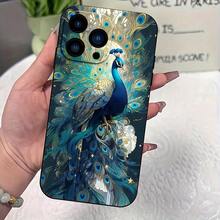 Funda de cuero negro con plumas de pavo real navideñas, linda y simple, gruesa y antigua, funda protectora para teléfono móvil, moderna y sencilla, personalizada y creativa, diseño a prueba de golpes y anticaídas, resistente a la suciedad y duradera, adecuada para  17/17 Pro/17 Pro Max/17 Air/ 16/16 Pro/16 Pro Max/16 Plus/ 15/15 Pro Max/15 Pro/15 Plus/ 14/14 Pro/14 Plus/14 Pro Max/ 13/13 Pro/13 Pro Max/12/12 Pro/12 Pro Max/11/11 Pro/11 Pro Max/XR/X/XS/XS Max. Es el regalo de cumpleaños perfecto para novias, novios, esposos, esposas, amigos o para uno mismo, innovador y a la moda, adecuado tanto para hombres como para mujeres. - Multicolor 2081 - Ver 7