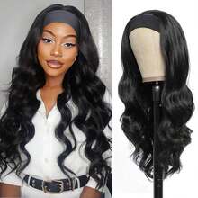 200 Density Glueless Headband Wig Human Hair Body Wave Human Hair Wig Brazilian Remy Full Machine Made Hair Wigs For Women Human Hair Wig 18 20 22 - Natural Black - Xem 2