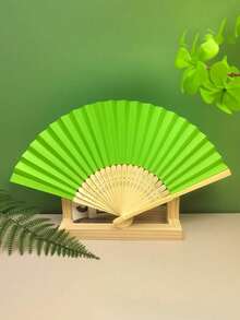 10pcs Summer Essential Handheld Fan Plain Paper Fan Blank Painting White Colorful Folding Fan Handmade Craft Materials Hand Fan Cooling Fan Wedding Decoration Rave Accessories - Multicolor - View 15