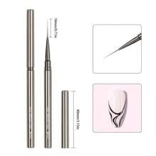 Pinceles de línea para arte de uñas, para líneas alargadas, dibujo y pintura de 6/9/12/15/18/25mm, bolígrafo de diseño de uñas, herramienta profesional de manicura, Pinceau Ongle Gel - Gris - Ver 12