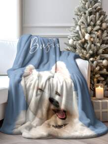 1 Stück Haustier-exklusive Wunschdecke, mit Unterstützung für individuelle Haustier-Muster und -Namen, 280g/m² super weiche Wunschdecke mit Heißprägedruck, Schutz vor Kälte im Herbst und Winter, für Katzen- und Hundeschlaf.