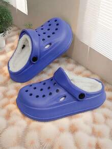 Wintermode, neue Löcher Hausschuhe für Jungen und Mädchen, Alltags-Lässig Flachbett Hausschuhe für Zuhause und Outdoor, bequeme unifarbene Hausschuhe