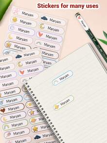 1 sello + 100 pegatinas Sello personalizado con nombre, útiles escolares para ropa personalizada con sello de animal, sello de firma con patrón de dibujos animados, sellos personalizables para regalos de papelería escolar personalizada para estudiantes, regalos de cumpleaños, lindura, multiusos, útiles escolares, reutilizable, bolsa escolar, invitación, niños, niñas, maestro, hijo, suministros de oficina y escolares, decoración navideña, sello de nombre de unicolor - Estilo A - Ver 5