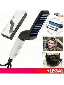 Hair Straightener Portable Comb For Men's Hair And Beard Electric Comb Straightening Brush - 黑色 - 查看 1