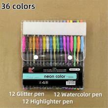 1 Set Unique Color (No Duplicates) - Fine Tip Art Markers, Plastic Material With Metallic Pen, Highlighter, Glitter Pen And Watercolor Pen, Suitable For Adult Coloring Books, Doodles, Scrapbooking, Drawing, Painting, Writing, Sketching And Highlighting, Great Gift For Back To School, Artists And Crafters