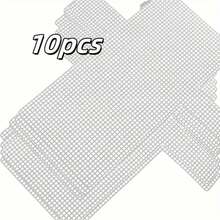 10pcs White Plastic Canvas Needlework Bed Sheets - Square Grid Embroidery & Cross-Stitch Mesh Mats For DIY Crafts, Bookmarks, Bags, Cups - Hand-Knitting Supplies For Beginners & Experts, Sewing Supplies - As shown - View 4