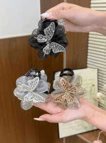 3/6 buc cleme de păr cu gheare de flori din plasă cu stras de înaltă calitate, gheare elegante pentru femei, accesorii de păr de vară, cleme de păr, cleme de păr, agrafe de păr, prinzătoare de păr