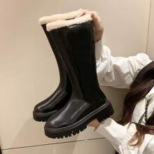 Women's Over-The-Knee High Boots, Thick Sole Riding Boots, Slim Fit Waterproof Warm Lining Boots For Autumn/Winter