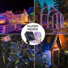 1pc Solar Fairy Lights Outdoor Solar String Lights For Outside Waterproof, 8 Modes Copper Wire Twinkle Lights For Christmas, Garden, Patio, Fence, Balcony ,Patio ,Christmas Tree Wedding Party Decoration(Warm White/Multicolor/White/Red/Pink/Blue) Fall Decor Christmas Decor House Decor Outdoor Decor Christmas Decor Christmas Gift Thanksgiving Christmas Tree Decor Ornaments Christmas Light Bedroom Decor Home Decor Party Decor Holiday Festival Room Decor