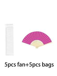 10pcs Summer Essential Handheld Fan Plain Paper Fan Blank Painting White Colorful Folding Fan Handmade Craft Materials Hand Fan Cooling Fan Wedding Decoration Rave Accessories - Multicolor - View 10
