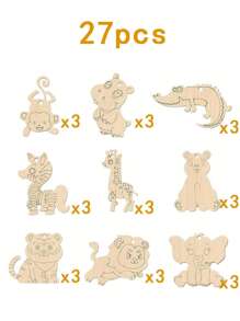 12PCS/18PCS/30PCS Wooden Unicorn Crafts: Festive Party Decorations, Artistic Room Accents, DIY Painting Projects, Wooden Handicrafts, Perfect Birthday Gifts