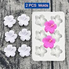 1/2 piezas Molde de silicona con forma de flor de 6 agujeros de mini rosa y camelia, molde para hacer manualidades con diseño de flor 3D en resina y arcilla polimérica, velas perfumadas, decoración del hogar, herramienta de decoración hecha a mano, suministros para hacer regalos DIY para bodas, graduaciones, cumpleaños, fiestas y decoraciones festivas.