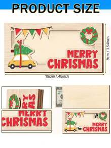 1 pièce/3 pièces Porte-monnaie de Noël, porte-monnaie en bois unique et charmant pour les cadeaux de Noël, ornements de bureau, décorations de fête de Noël, cadeaux surprises idéaux pour l'argent, décoration de festival à la maison