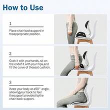 Back Support Chair, Ergonomic Back Support, Back Tailbone Pain Relief Seat Perfect For Offi Desk Chair Ome - Deep+Black - View 5