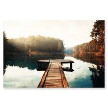 1 Stück/3 Stücke Wandkunst Poster wahlweise mit Rahmen, Wanddekoration, Herbst Tiere Landschaft, See Bäume, Tiere, Hirsche Wälder, Leinwanddruck und Poster, Kürbis Schilf Gemälde, Wohnzimmer Bilder, Dekoration