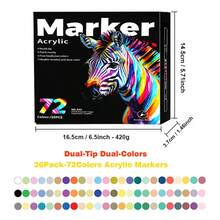 1pc Dual-Tip Dual-Color Marker Pen, Acrylic Painting Brush Pen For Glass Painting, Layering Colors, Art Students, Smudge-Proof, Washable, Watercolor Pen