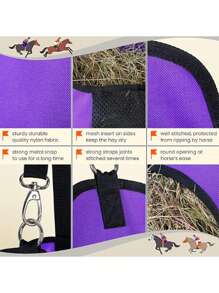 1 件户外马术用品，悬挂式网状干草袋喂食器，用于喂马