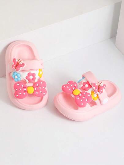 [Esencial de verano para bebés] Sandalias transpirables para niños, pantuflas de 2 en 1 suaves y antideslizantes para interiores, baño y ducha con diseño de dibujos animados, sandalias de playa para niños pequeños y niños, zapatos de moda para vacaciones de verano