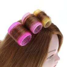 Kit 6 Large Hair Curlers + 6 Clips, DIY Styling Tool, One Size 6.3x4 CM - Màu Hồng baby - Xem 9