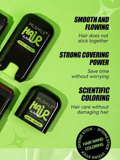 一把梳子，包括一把齿梳和一把彩色梳子，就能自然遮盖白发。一把齿梳就能让头发变黑。这把齿梳还能为她、她的女朋友和朋友们增添色彩。