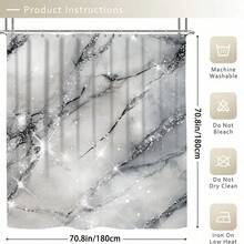 4pcs Black Split Curtain Shower Curtain Trim, Beautiful Housewarming Gift Modern Home Decor, Waterproof Shower Curtain And Toilet Floor Mat Three-Piece Set With 12 Shower Curtain Hooks Home Bathroom Decor Summer Bathroom Accessories Back To School - 彩色 - 查看 6