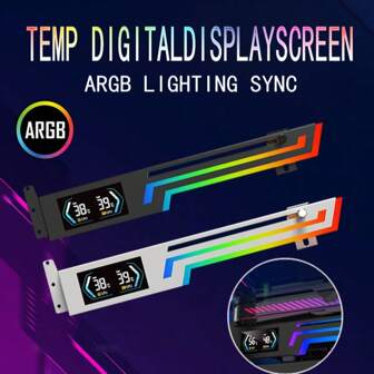 GPU-böjningsfäste med temperaturdisplay, ARGB-belysning, vertikalt halkfritt GPU-stativ