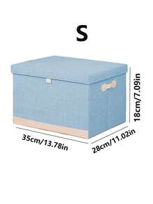 1pc Pink, Grey, Blue, Green, Purple Fabric Storage Box, Household Clothing Organizer Box, Large Capacity Foldable, Thickened Wardrobe Storage Box, Quilt Storage Box - Multicolor - View 16