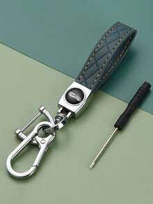 1pc Exquisite Cowhide Keychain, Simple And Stylish Car Keychain, Compatible With Peugeot TPU Soft Shell Key Case + Leather Keychain With Screwdriver Set, Suitable For Peugeot Folding 3 Button Car Key Car Accessories Cute Goth Y2k Bag Lanyards With Id Holder Car Accessories Bag Charms Gifts For Mother, Father, Graduation, And Teacher - Multicolor - View 10